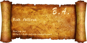 Bak Adina névjegykártya